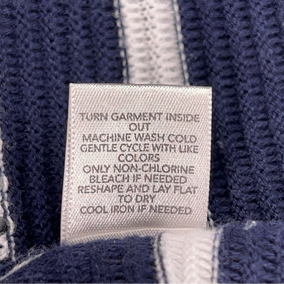 LARGE CHRISTOPHER AND BANKS NAVY BLUE WHITE KNIT TOP SWEATER COASTAL PREPPY - Picture 10 of 10